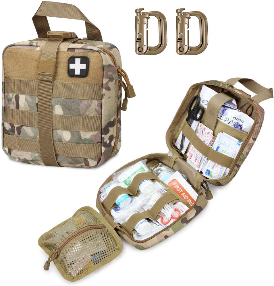 Camo Tactical First Aid Koa Koa Lapaʻau Pouch Loaʻa i ka Red Cross Patch