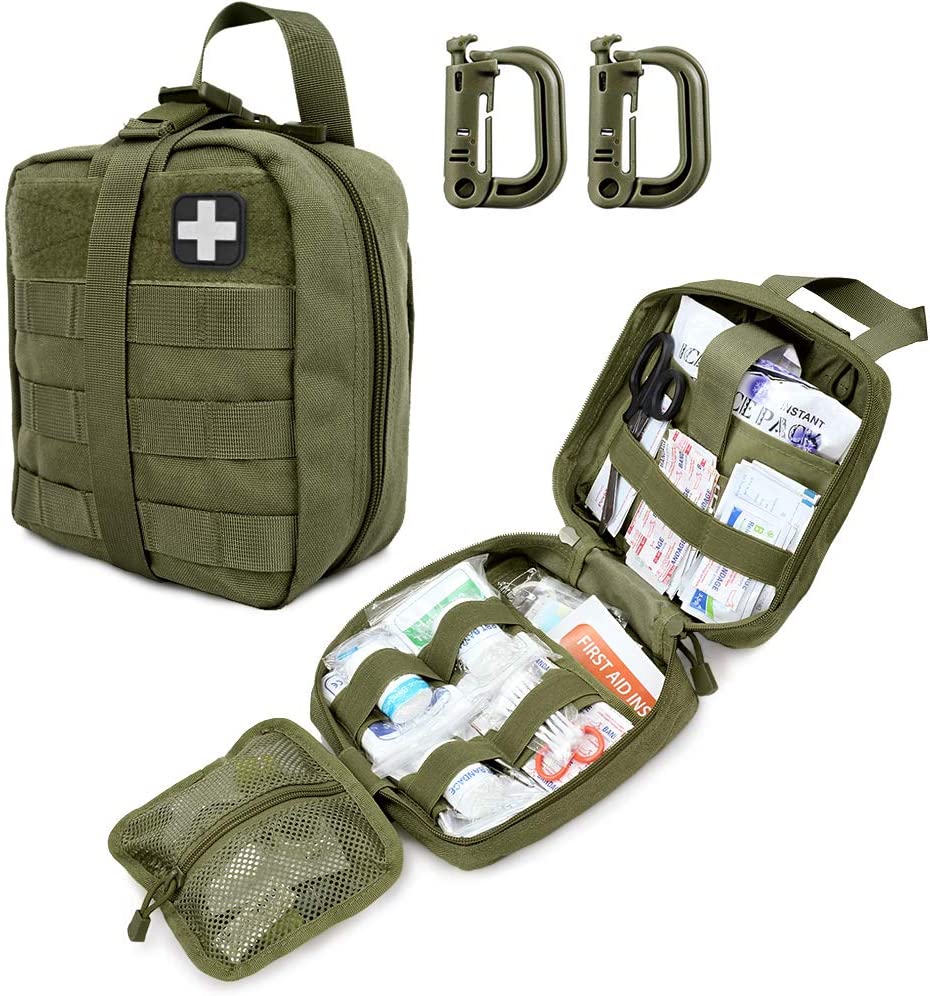 'Omaomao Tactical First Aid Koa Koa Lapaʻau Pouch Hoʻokomo 'ia Red Cross Patch
